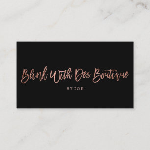 Boutique Logo Rose Gold Typografie schwarz Visitenkarte