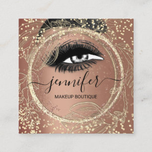 Boutique Makeup Lashes Rose QR Code Lashes Quadratische Visitenkarte