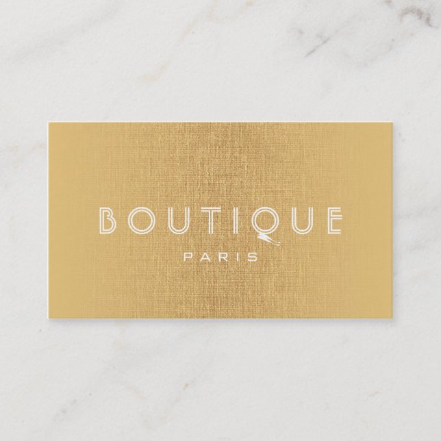 Boutique-Mode-Accessoires Gold Leinenkarte Visitenkarte (Vorderseite)