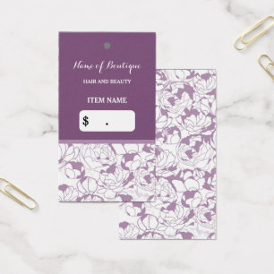 Boutique moderne violet floral fille Hang Tag