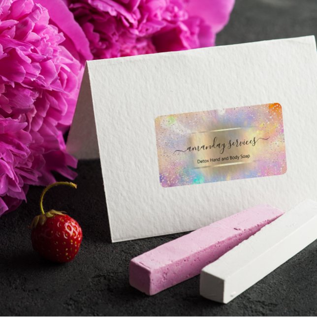 Boutique Online Shop Makeup Gold Holograph Name La Adressaufkleber (Von Creator hochgeladen)