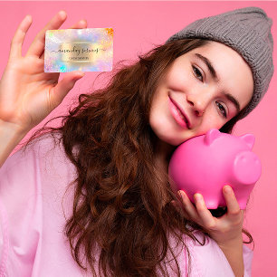 Boutique Online Shop Makeup Gold Holograph Visitenkarte