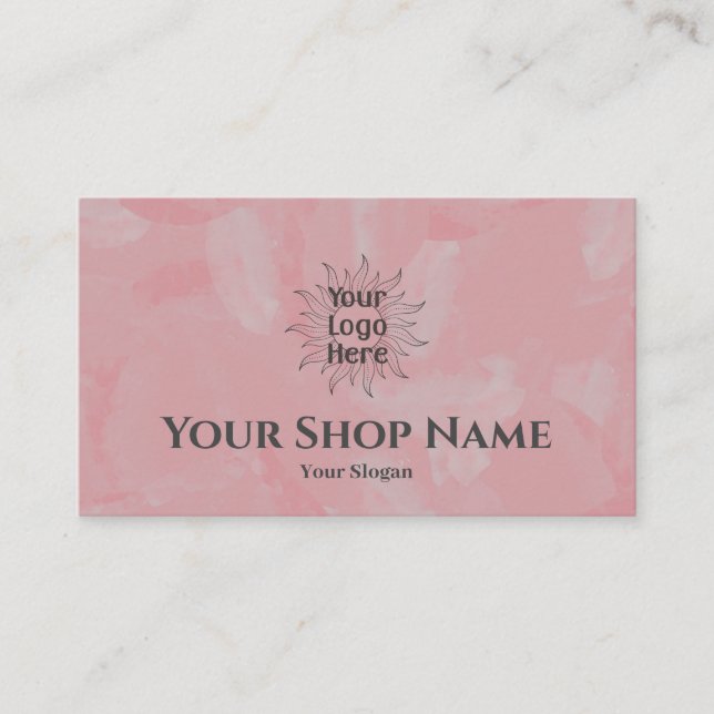 Boutique Pink Oil Painting Business Card Visitenkarte (Vorderseite)