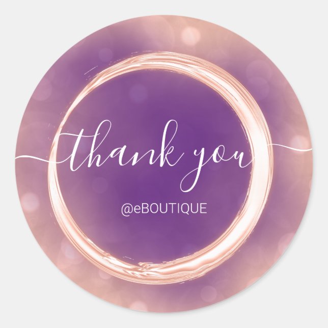 Boutique Shop Rose Violet Runder Aufkleber (Vorderseite)
