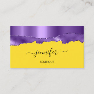 Boutique Shop Yellow Lila Wave QR Code Visitenkarte