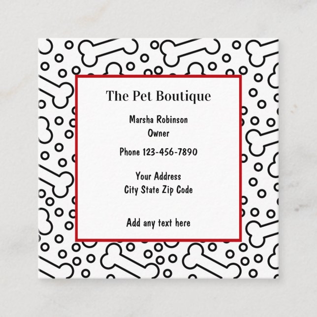 Boutique Spaß - Einzigartige Visitenkarten Quadratische Visitenkarte (Vorderseite)