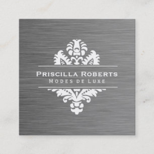 Boutique Steel Modernes Luxe Verziert Element Quadratische Visitenkarte