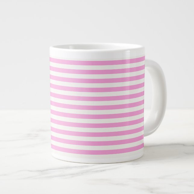 Boutique Streifen rosa - Jumbo-Tasse (Vorderseite Rechts)
