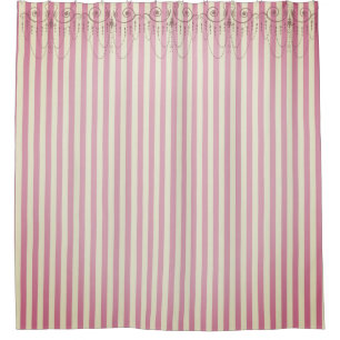 Boutique Streifen rosa / Kronleuchter - Duschvorhang