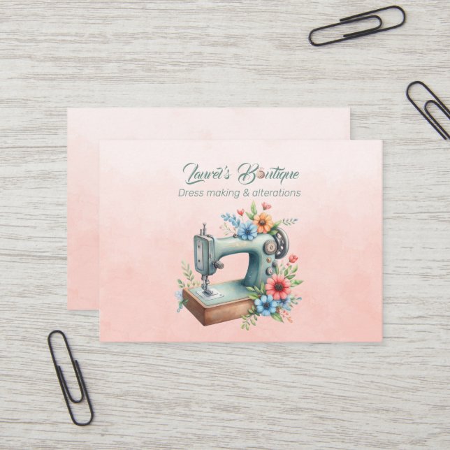Boutique von Dressings und Änderungen Visitenkarte (Vorderseite/Rückseite Beispiel)