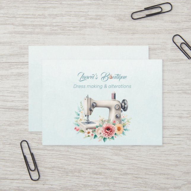 Boutique von Dressings und Änderungen Visitenkarte (Vorderseite/Rückseite Beispiel)