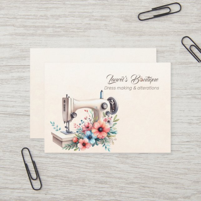 Boutique von Dressings und Änderungen Visitenkarte (Vorderseite/Rückseite Beispiel)