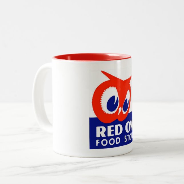 Boutiques de nourriture de la Chouette rouge Mug (Devant gauche)