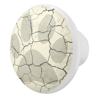 Bouton animal blanc criqué de tiroir d'empreinte