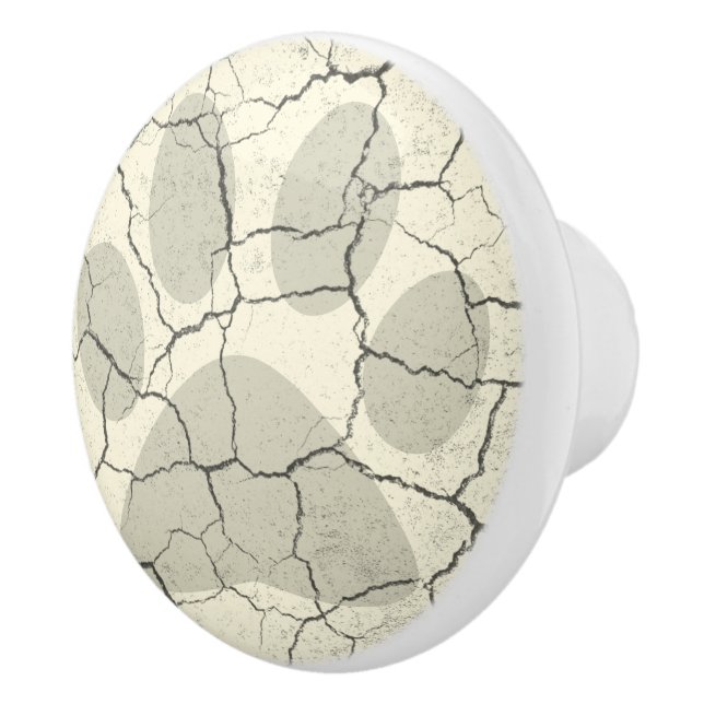 Bouton animal blanc criqué de tiroir d'empreinte (Droite)