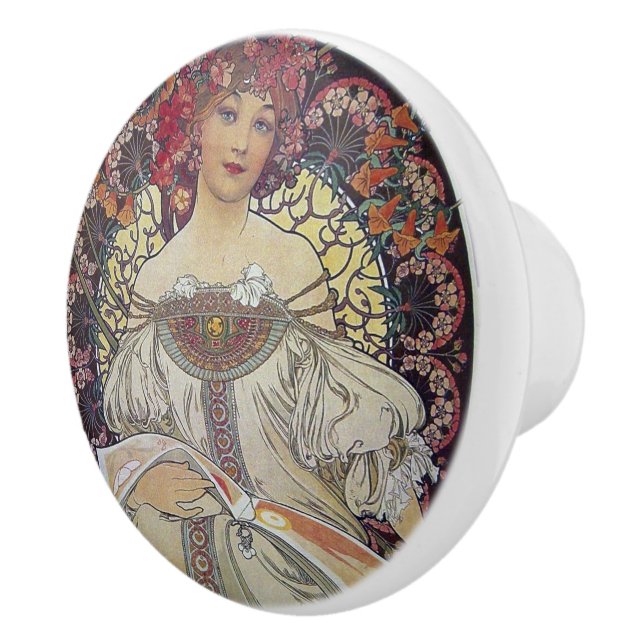 Bouton Art Nouveau en céramique (Droite)