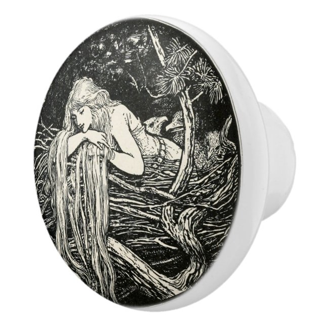 Bouton Art Nouveau en céramique (Droite)
