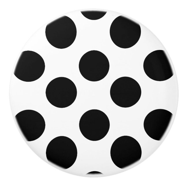 Bouton blanc et noir de meubles de point de polka (Devant)