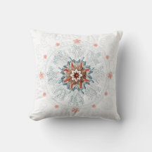 Bouton bleu et bébé étoile de mer vintage oreiller