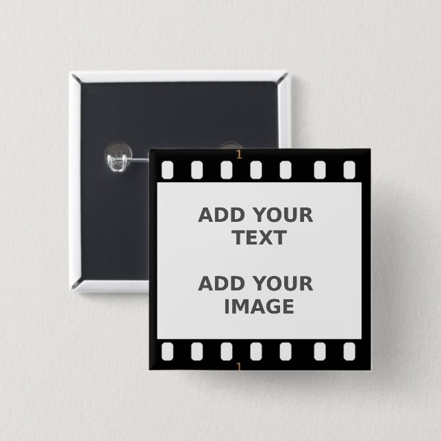 Bouton Bouton Bande de film de caméra Nom du badge (Devant & derrière)
