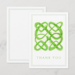 BOUTON CELTIQUE VERT 3.5x5 Carte de remerciements 
