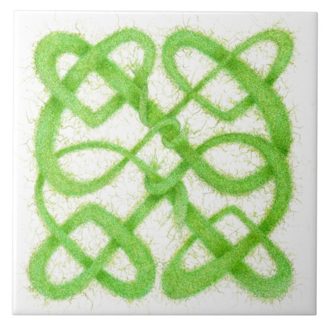 BOUTON CELTIQUE VERT 6" Carreaux en céramique (Devant)
