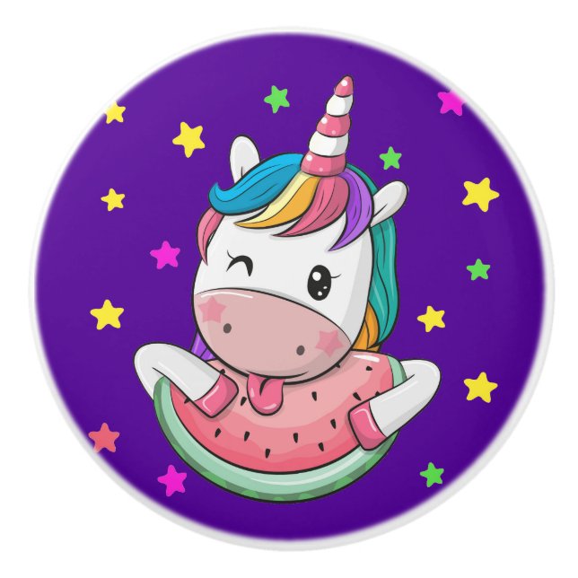Bouton céramique Unicorn précieux (Devant)