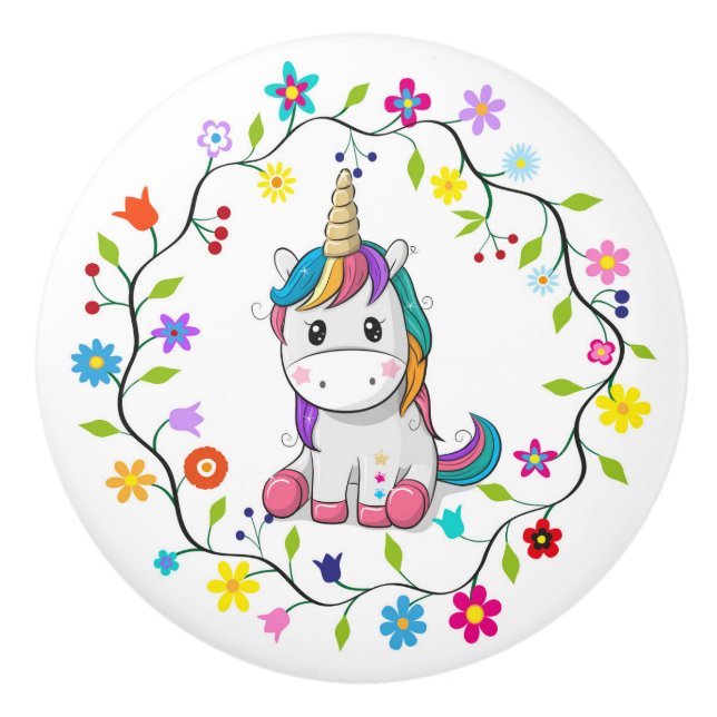 Bouton céramique Unicorns précieux (Devant)