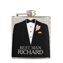 Bouton corail tuxedo meilleur homme nommé flacon d