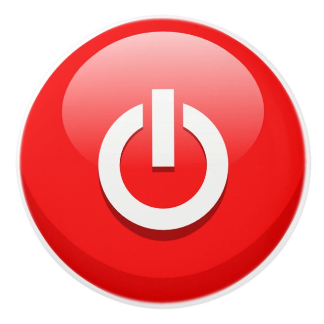 Bouton d'alimentation rouge géant (Devant)