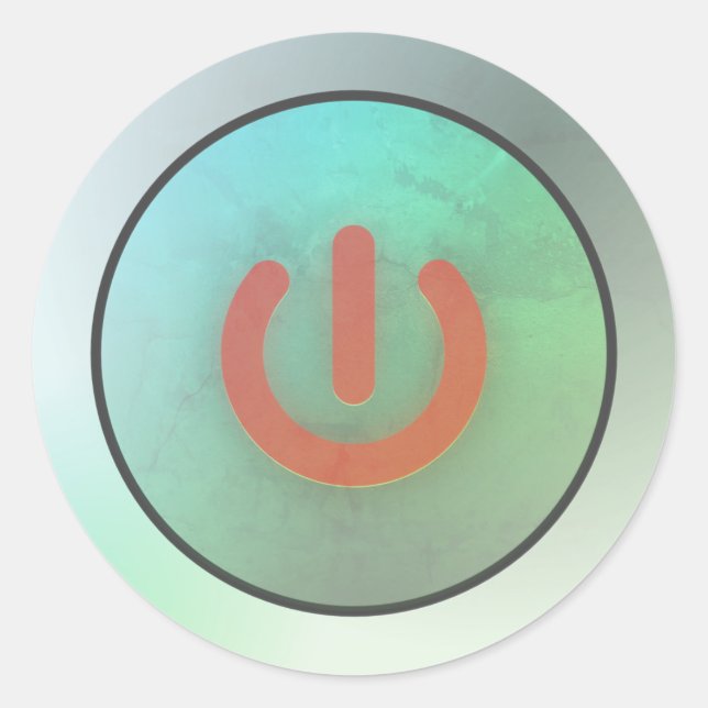 Bouton d'alimentation Sticker rond classique (Devant)