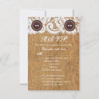 Bouton de carte de réponse en toile de jute et den