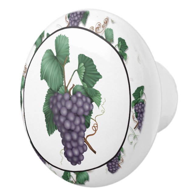 Bouton de céramique de fruits de raisins de campag (Droite)