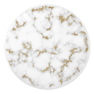 Bouton de céramique en faux or et marbre gris mode