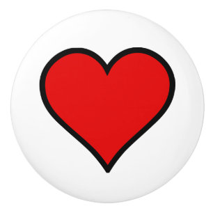 Bouton de coeur rouge/céramique