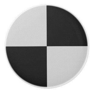Bouton De Porte En Céramique À damiers Carrés noirs et blancs ou COULEUR PERSON