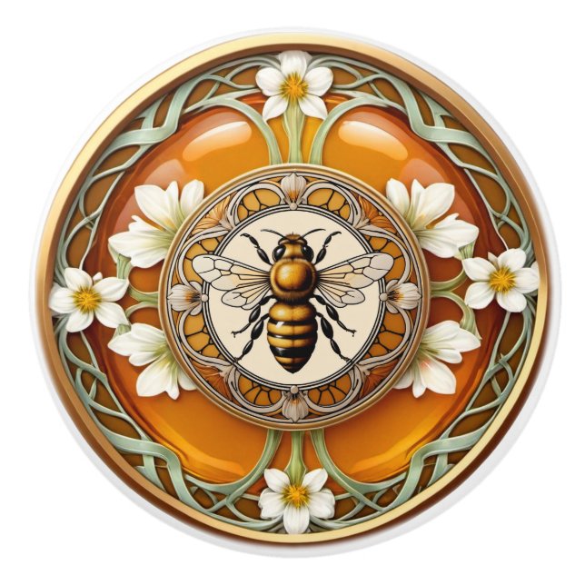 Bouton De Porte En Céramique Abee Art nouveau (Devant)