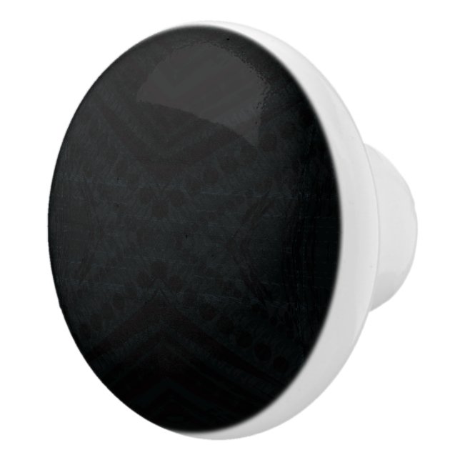Bouton De Porte En Céramique Acceptation | Texture géométrique foncée (Droite)