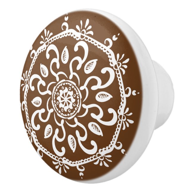 Bouton De Porte En Céramique Acorn Mandala (Droite)