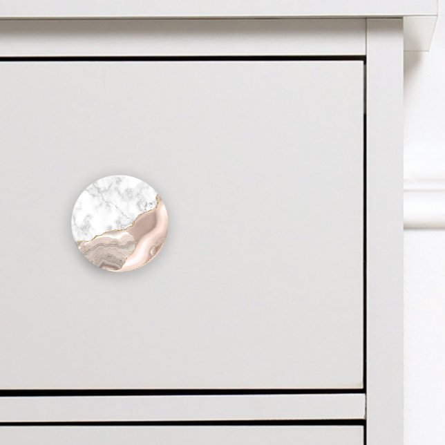 Bouton De Porte En Céramique Agate d'ivoire doré Marbre blanc (Créateur téléchargé)