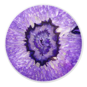 Bouton De Porte En Céramique Agate pourpre Geode de Falln
