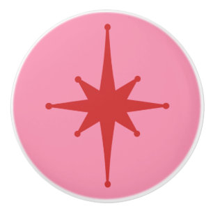 Bouton De Porte En Céramique Age atomique Retro les années 50 Starburst simple