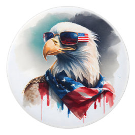 Bouton De Porte En Céramique Aigle patriotique