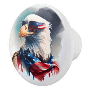 Bouton De Porte En Céramique Aigle patriotique