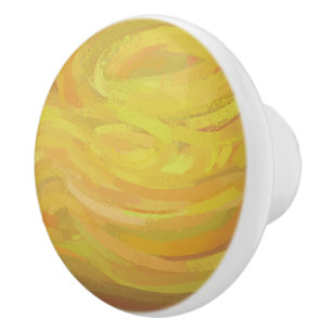 Bouton De Porte En Céramique Aiguille jaune ananas