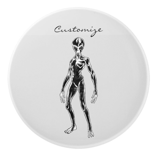 Bouton De Porte En Céramique Alien UFO Thunder_Cove (Devant)