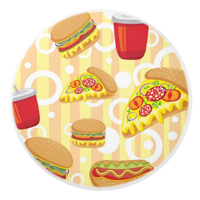 Bouton De Porte En Céramique Aliments de préparation rapide (Devant)