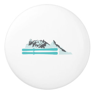 Bouton De Porte En Céramique Alpes Ski Ski Ski hiver Sports Mountain Idée cade