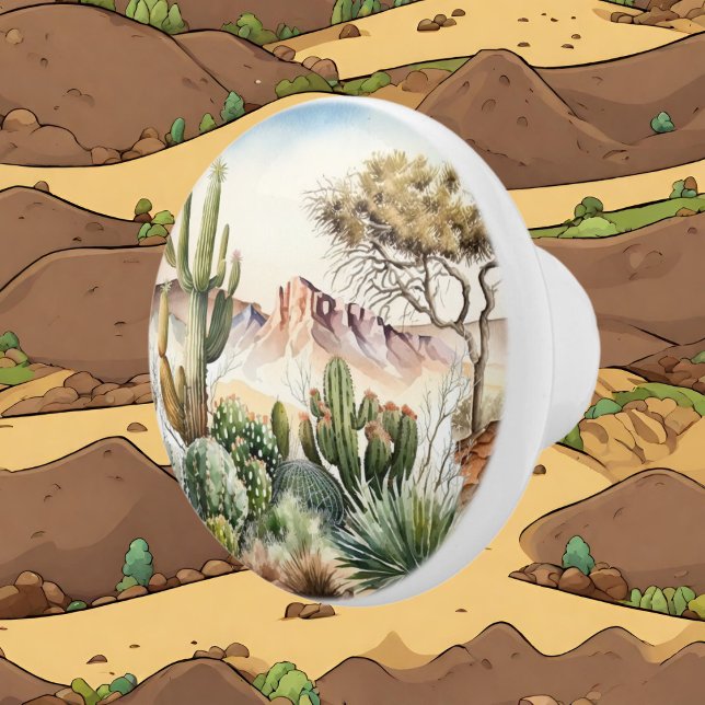Bouton De Porte En Céramique amateurs de cactus du désert (Créateur téléchargé)