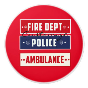 Bouton De Porte En Céramique Ambulance de pompiers Thunder_Cove